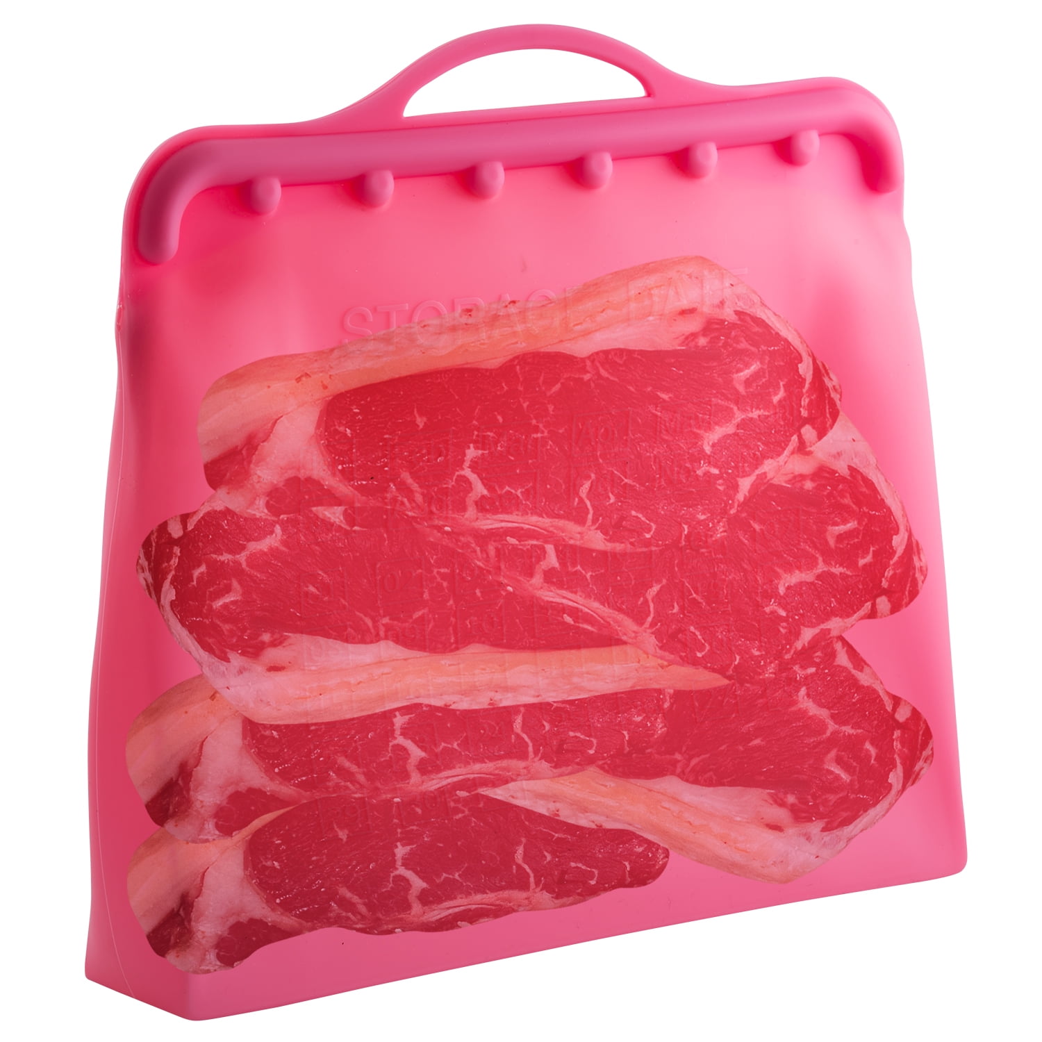 ITPC Reusable Silicone Gallon Food-Storage Bags - Cooks a Whole Chicken Freezer & Dishwasher Safe (Light-Pink)