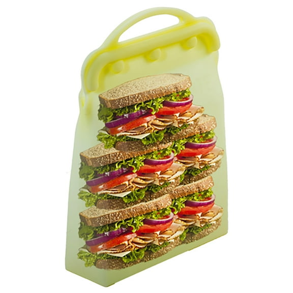 ITPCINC Reusable Sandwich Bags, Reusable Silicone Food Storage Bags, Cook, Store, Freeze, Microwave, Leakproof, Dishwasher-Safe, Eco-friendly, Plastic and BPA Free (Lemon Yellow)