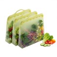 thumbnail image 1 of ITPCINC Reusable Silicone Food Storage Bags, 1 Gallon Leakproof Freezer & Microwave Safe Reusable Bags, BPA-Free Stand-Up Silicone Bags, Lemon Yellow, 3-Pack, 1 of 5
