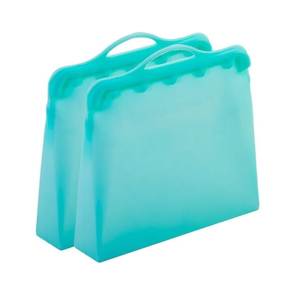 ITPCINC- Reusable Silicone Food Storage Bags - Multipurpose 1 Gallon Food Storage Bag 2 Pack, Cooks a Whole Chicken Freezer, Dishwasher Safe, Plastic and BPA Free