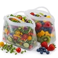 thumbnail image 1 of ITPCINC Reusable Silicone Food Storage Bags, 1 Gallon Leakproof Freezer & Microwave Safe Reusable Bags, BPA-Free Stand-Up Silicone Bags, Clear, 2-Pack, 1 of 6