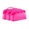 thumbnail image 1 of ITPCINC Reusable Snack Bags, Reusable Silicone Food Storage Bags, Silicone Reusable Bags, Cook, Store, Freeze, Dishwasher and Microwave Safe, Plastic and BPA Free (Pack of 3. Pink), 1 of 7