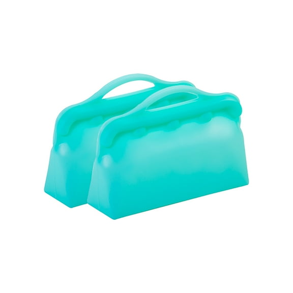 ITPCINC Reusable Snack Bags, Reusable Silicone Food Storage Bags, Silicone Reusable Bags, Cook, Store, Freeze, Dishwasher and Microwave Safe, Plastic and BPA Free (Pack of 2, Blue)