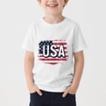 thumbnail image 1 of ITSAME American Flag T-Shirts for Boys, Short Sleeve 4th of July Crewneck Kids Fashion Independence Day Tops White Size 9-10T, 1 of 5