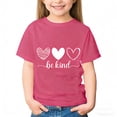 thumbnail image 1 of ITSAME Anti-Bullying T-Shirt for Girls, Short Sleeve Crewneck Fashion Print Kids Lightweight Casual Shirts Pink Size 7-8T, 1 of 4