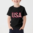 thumbnail image 1 of ITSAME Boys 4th of July T-Shirt, Round Neck USA Print Short Sleeve Independence Day Patriotic Graphic Tee Black Size 7-8T, 1 of 5