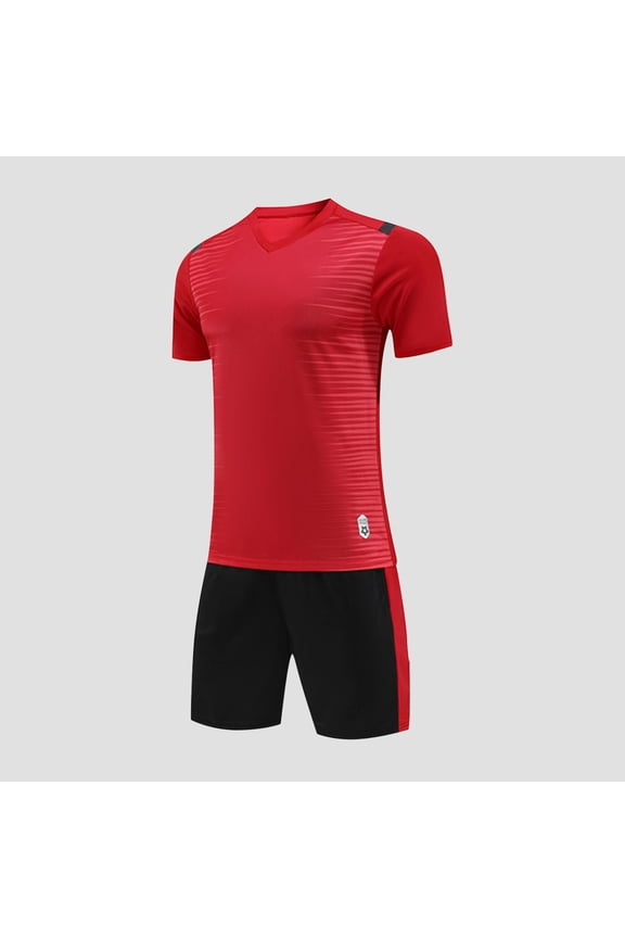 Boys Athletic Outfit 2-Piece, Performance Short Sleeve T-Shirt and Shorts Quick-Dry Basketbasll Training Sets Red 4T