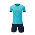 thumbnail image 1 of ITSAME Boys Athletic Sets 2-Piece, Performance Short Sleeve Top and Shorts Quick-Dry Sportswear Outfits Light Blue 6-8T, 1 of 8
