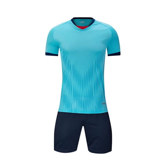 ITSAME Boys Athletic Sets 2-Piece, Performance Short Sleeve Top and Shorts Quick-Dry Sportswear Outfits Light Blue 6-8T