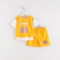 thumbnail image 1 of ITSAME Boys Athletic Sets, Performance Quick-Dry Short Sleeve Top and Shorts Summer Football Uniforms Sets 2-Piece Yellow 2-3T, 1 of 3