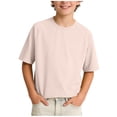 thumbnail image 1 of ITSAME Boys Basic T-Shirts Quick-Dry Athletic Fit Crewneck Summer Loose Casual Tops Pink Size 5-6, 1 of 6