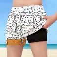 thumbnail image 1 of ITSAME Boys Beach Shorts, with Compression Liner Elastic Waist Quick-Dry Kids Athletic Swim Trunks White Size 12-13, 1 of 5