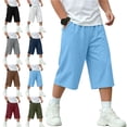 thumbnail image 1 of ITSAME Boys Capri Sweatpants Elastic Waist Lightweight Comfy Loose Fit Fall Active Casual Capris with Pockets Army Green Size 12, 1 of 6