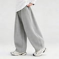 thumbnail image 1 of ITSAME Boys Casual Pants, Wide Leg with Pockets Elastic Waist Kids Fashion Loose Comfortable Pants Gray 8-9T, 1 of 9