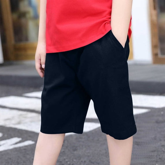 ITSAME Boys Casual Shorts, with Pocket Elastic Waist Handsome Summer Thin Shorts Navy 9T