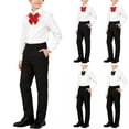 thumbnail image 1 of ITSAME Boys Formal Outfits 2-Piece Button Down Shirt and Dress Pants with Bow Tie Party Performance Set Black Size 10, 1 of 8