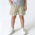 thumbnail image 1 of ITSAME Boys Girls Cargo Shorts, Cotton Linen Elastic Waist Loose Fit Kids Casual Fashion Shorts with Pockets Gray Size 1T, 1 of 7