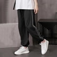 thumbnail image 1 of ITSAME Boys Girls Cargo Sweatpants, Solid Color Casual Thin Sport Tapered Pants Black 9T, 1 of 7