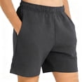 thumbnail image 1 of ITSAME Boys Girls Casual Shorts, Elastic Waist Loose Fit with Pockets Summer Kids Solid Fashion Shorts Gray 14-15T, 1 of 6