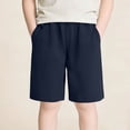 thumbnail image 1 of ITSAME Boys Girls Casual Shorts, with Pockets Elastic Waist Fashion Performance Loose School Uniform Shorts Navy 4-5T, 1 of 6
