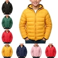 thumbnail image 1 of ITSAME Boys Girls Hooded Puffer Jacket Long Sleeve Full Zip Lightweight Winter Warm Coat Green Size 6, 1 of 6