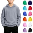 thumbnail image 1 of ITSAME Boys Girls Hooded Sweatshirts Loose Fit Long Sleeve Solid Pullover Fall Winter Casual Comfy Hoodies Orange Size 3T, 1 of 10