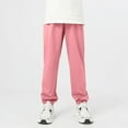 thumbnail image 1 of ITSAME Boys Girls Jogger Pants, Active Fit Elastic Waist Cotton Kids Casual Tapered Pants Hot Pink 8-9T, 1 of 7