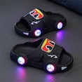 thumbnail image 1 of ITSAME Boys Girls LED Light Up Slippers, Comfy Anti-Slip Soft Sole Open Toe Summer Casual Fashion Slippers Black 11.5(Little Kids), 1 of 5