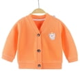 thumbnail image 1 of ITSAME Boys Girls Long Sleeve Cardigan V-Neck Soft Cotton Loose Fit Kids Button Down Sweater Orange Size 12M, 1 of 3