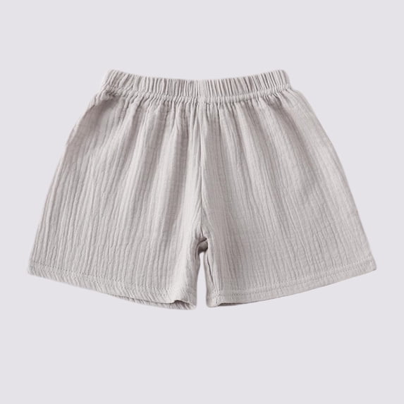 ITSAME Boys Girls Shorts, Lightweight Breathbale Cotton Elastic Waist Summer Casual Comfortable Shorts Gray 3-4T