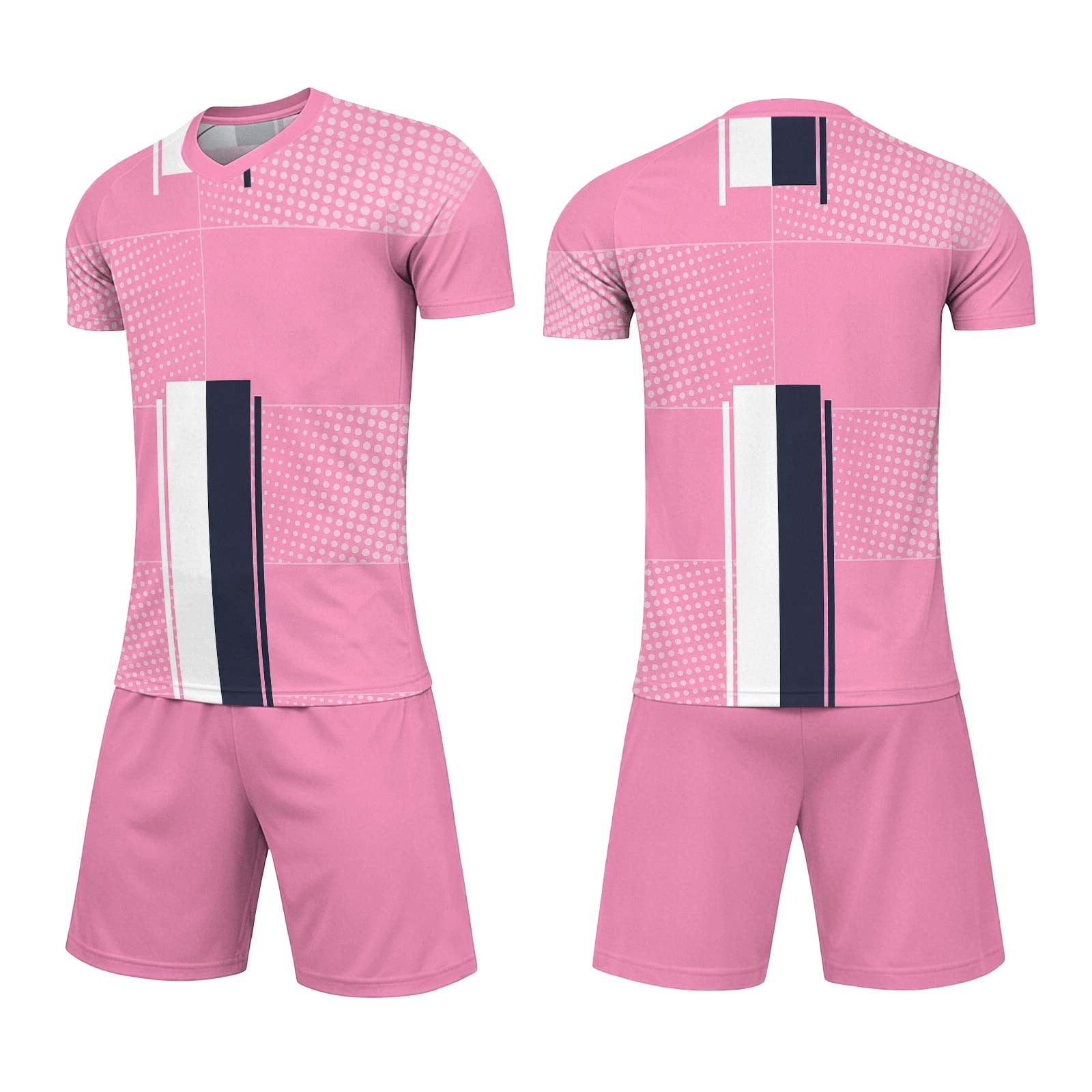 ITSAME Boys Girls Soccer Uniform Set V-Neck Short Sleeve Top and
