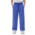 thumbnail image 1 of ITSAME Boys Girls Sweatpants, Sport Leisure Wide Leg Elastic Waist School Season Pants with Pockets Blue 14T, 1 of 5