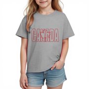 ITSAME Boys Girls T-Shirts, Loose Fit Cotton Letter Print Summer Casual Fashion Crewneck Pullover Gray Size 7T