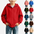thumbnail image 1 of ITSAME Boys Girls Zip Up Hoodie (5-16) Loose Fit Long Sleeve Kids Casual Hooded Sweatshirt with Pockets Size 9, 1 of 9