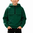 thumbnail image 1 of ITSAME Boys Half Zip Fleece Hoodie Pullover Long Sleeve Loose Fit Casual Fashion Sweatshirt with Chest Pockets Size 12, 1 of 9