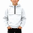 thumbnail image 1 of ITSAME Boys Half Zip Fleece Hoodie Pullover Long Sleeve Loose Fit Casual Fashion Sweatshirt with Chest Pockets Size 4T, 1 of 9