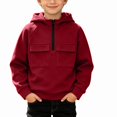 thumbnail image 1 of ITSAME Boys Half Zip Fleece Hoodie Pullover Long Sleeve Loose Fit Casual Fashion Sweatshirt with Chest Pockets Size 8, 1 of 9