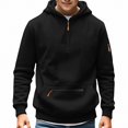 thumbnail image 1 of ITSAME Boys Half Zip Hoodie Pullover Long Sleeve Active Fit Casual Sweatshirt with Kangaroo Pocket Size 9, 1 of 7