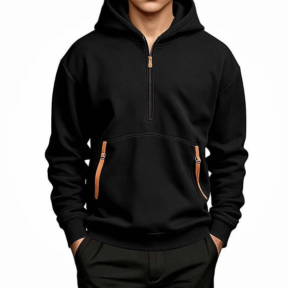 ITSAME Boys Half Zip Hoodie Pullover Long Sleeve Fleece-Lined Loose Casual Hooded Sweatshirt Size 14