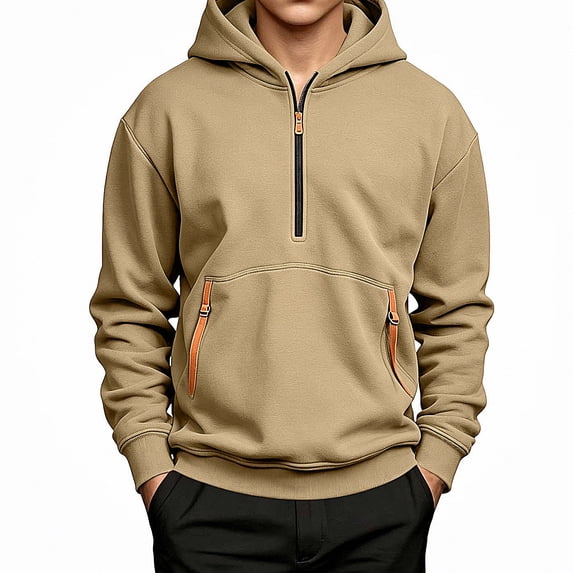 ITSAME Boys Half Zip Hoodie Pullover Long Sleeve Fleece-Lined Loose Casual Hooded Sweatshirt Size 5T