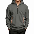 thumbnail image 1 of ITSAME Boys Half Zip Hoodie Pullover Long Sleeve Fleece-Lined Loose Casual Hooded Sweatshirt Size 9, 1 of 9