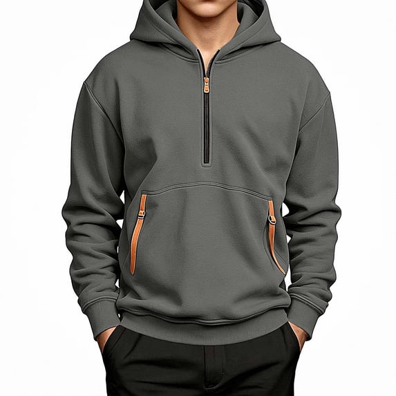 ITSAME Boys Half Zip Hoodie Pullover Long Sleeve Fleece-Lined Loose Casual Hooded Sweatshirt Size 9