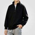 thumbnail image 1 of ITSAME Boys Half Zip Pullover Sweatshirt Stand Collar Comfy Cotton Long Sleeve Kids Casual Raglan Top for Fall Winter Size 10, 1 of 7
