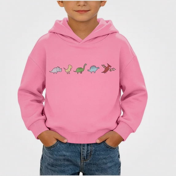 ITSAME Boys Hoodie Pullover Long Sleeve Cartoon Print Casual Hooded Sweatshirt with Kangaroo Pocket Size 7