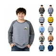 thumbnail image 1 of ITSAME Boys Long Sleeve T-Shirt, Cotton Crewneck Relaxed Fit Summer And Spring Tees Gray 11-12 Years, 1 of 5