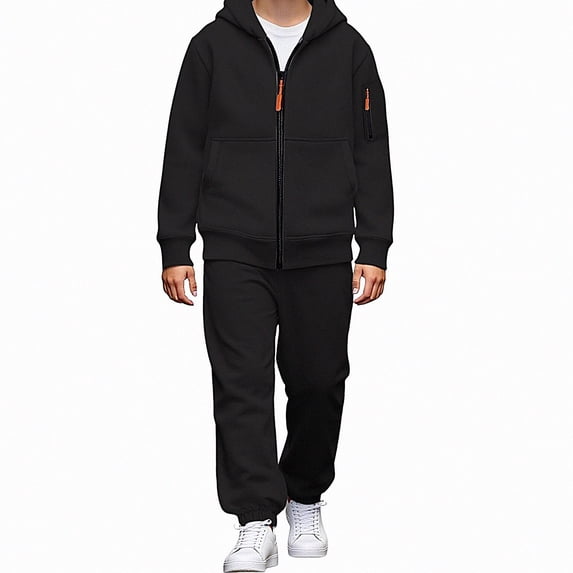 ITSAME Boys Outfit 2-Piece Zip Up Hooded Sweatshirt and Jogger Pants Casual Athletic Set Size 14