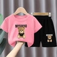 thumbnail image 1 of ITSAME Boys Outfit Sets 2-Piece Cartoon Print Cotton T-Shirt and Shorts Summer Fashion Casual Clothes Pink Size 7-8Y, 1 of 5