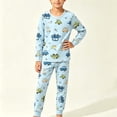 thumbnail image 1 of ITSAME Boys Outfits 2-Piece Cotton Long Sleeve Top and Pants Set Casual Comfy Home Clothes Light Blue Size 11, 1 of 7