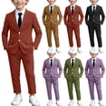 thumbnail image 1 of ITSAME Boys Outfits 2-Piece Long Sleeve Button Up Suit Jacket & Pants Kids Fashion Formal Clothes Set Green Size 12M, 1 of 10