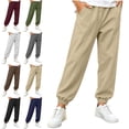 thumbnail image 1 of ITSAME Boys School Uniform Jogger Pants with Pockets Elastic Waist Loose Fit Versatile Casual Pants Navy Size 13, 1 of 1